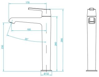 Высокий смеситель для раковины RGW Shower Panels SP-311B чёрный 511405311-04